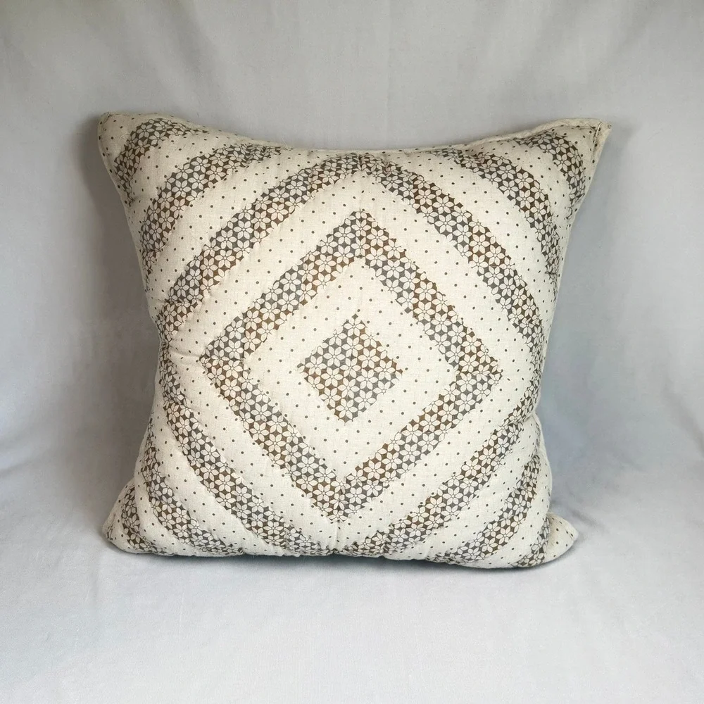 Geometric Quiled Throw Pillow Diamond Polka Dot 20x20